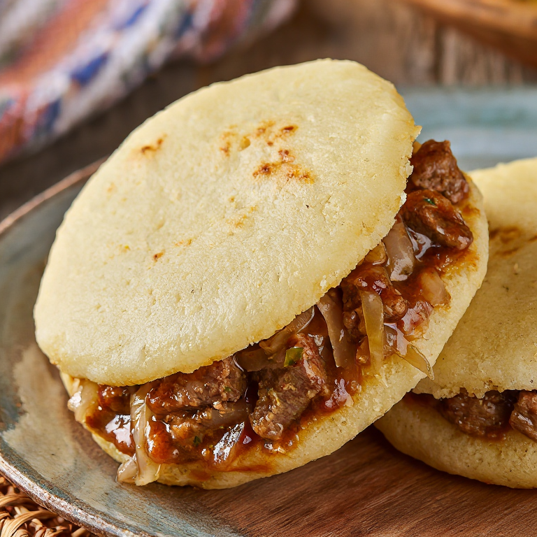 Arepa rellena de Bigos (Estofado Polaco)