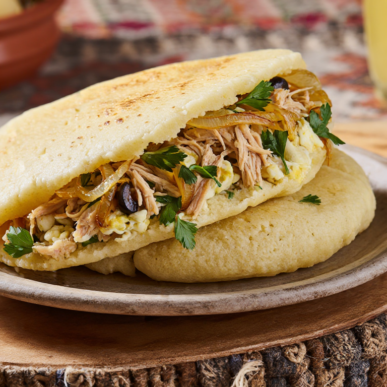 Arepa Rellena de Bacalhau à Brás