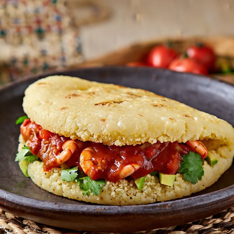 Arepa de Asopao de Camarones
