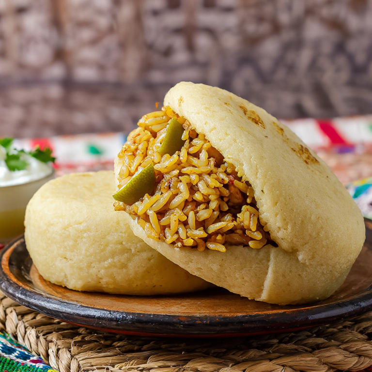 Arepa de Machboos (Fusión Qatar-Venezuela)