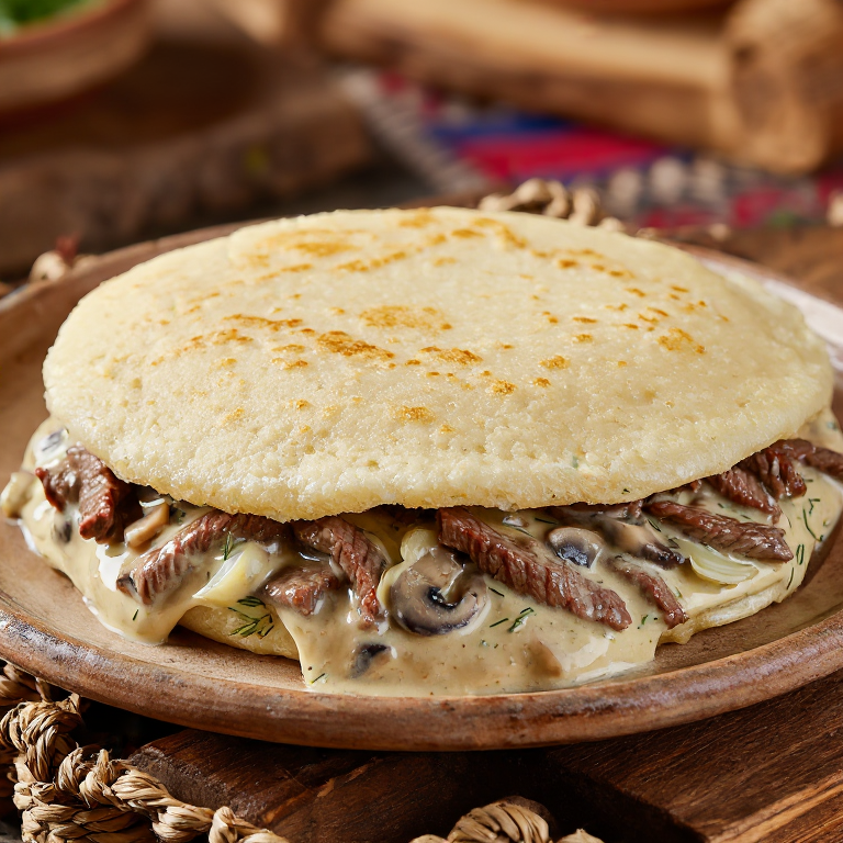Arepa de Stroganoff