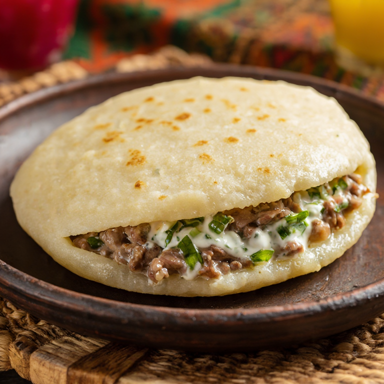Arepa Rellena de Pelmeni de Perm