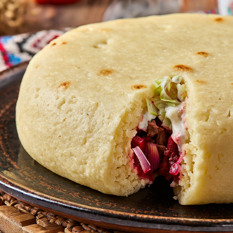 Arepa de Borscht Rusa