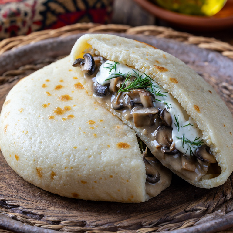 Arepa de Alforfón y Champiñones (Estilo Samara)