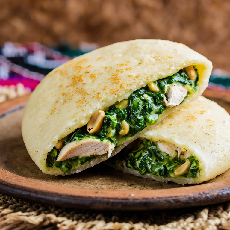 Arepa Rwandesa de Isombe y Pollo