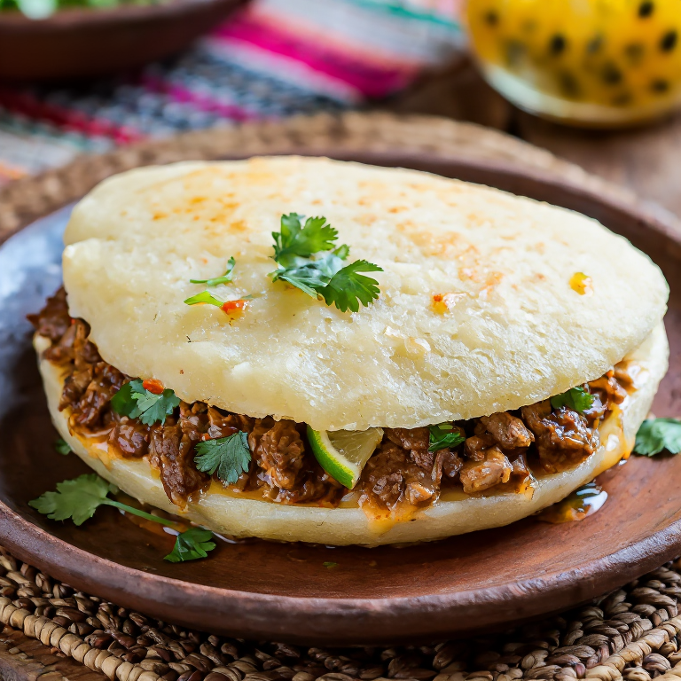 Arepa de Chivo Guisado al Estilo Basseterre