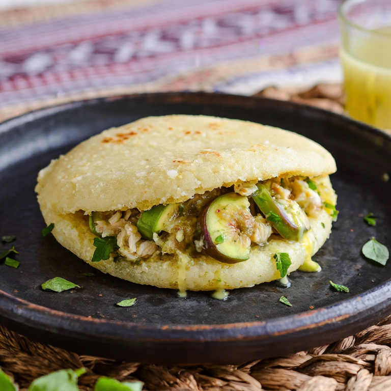 Arepa de Green Fig y Saltfish (Arepa de Bananas Verdes y Bacalao)