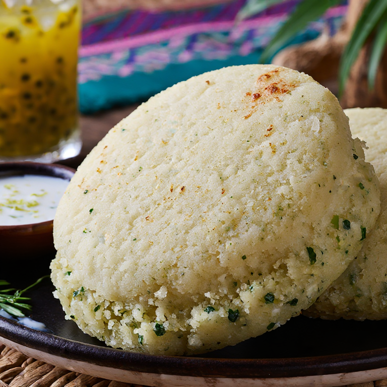 Arepa de Callaloo al Estilo Santa Lucía