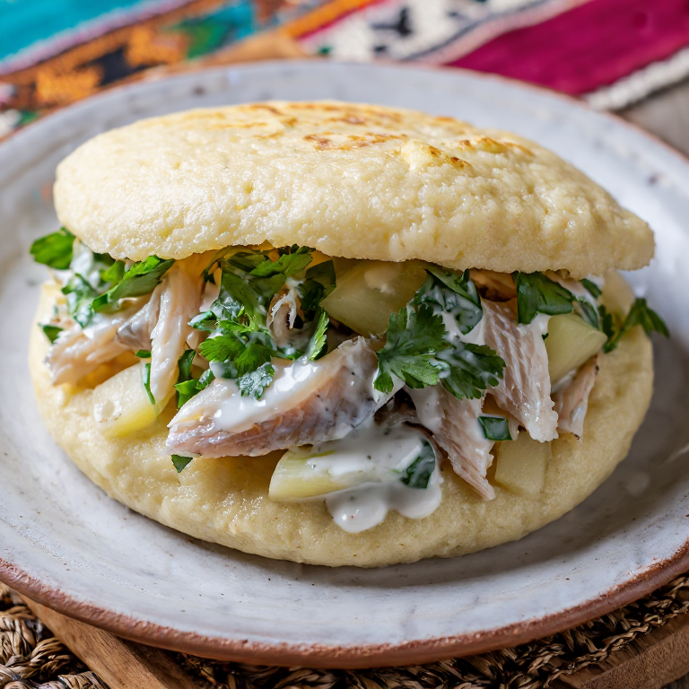 Arepa Rellena de Pescado al Estilo Barrouallie