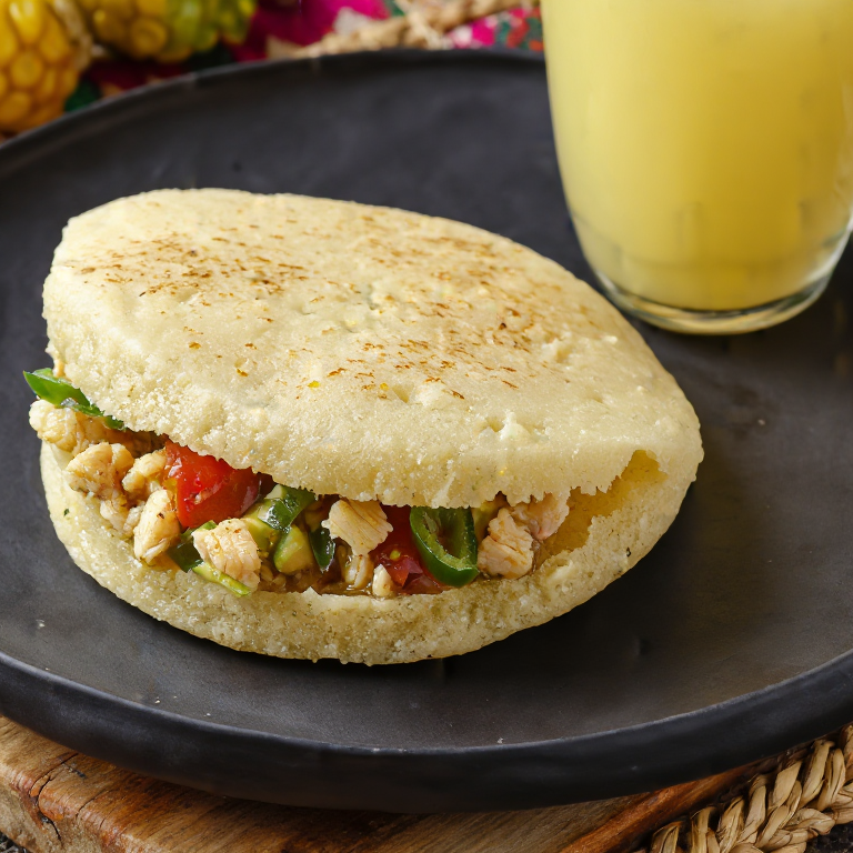 Arepa de Callaloo con Bacalao y Coco