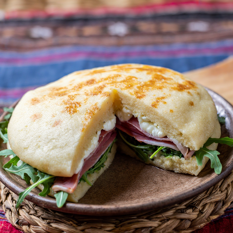 Arepa Fiorentina (inspirada en la Piadina Romagnola)