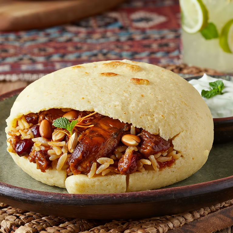 Arepa de Pollo Kabsa (Saudi Kabsa-Inspired Arepa)