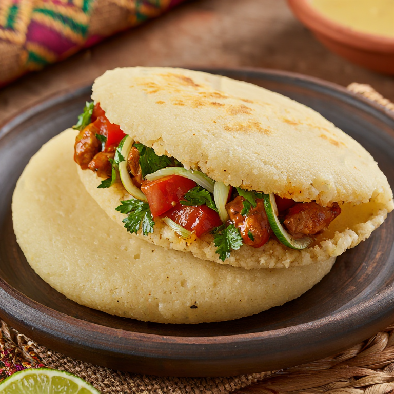 Arepa Kabsa: Arepa Rellena de Pollo Especiado al Estilo Saudí