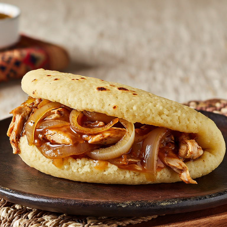 Arepa de Yassa (Pollo Yassa Senegales en Arepa)