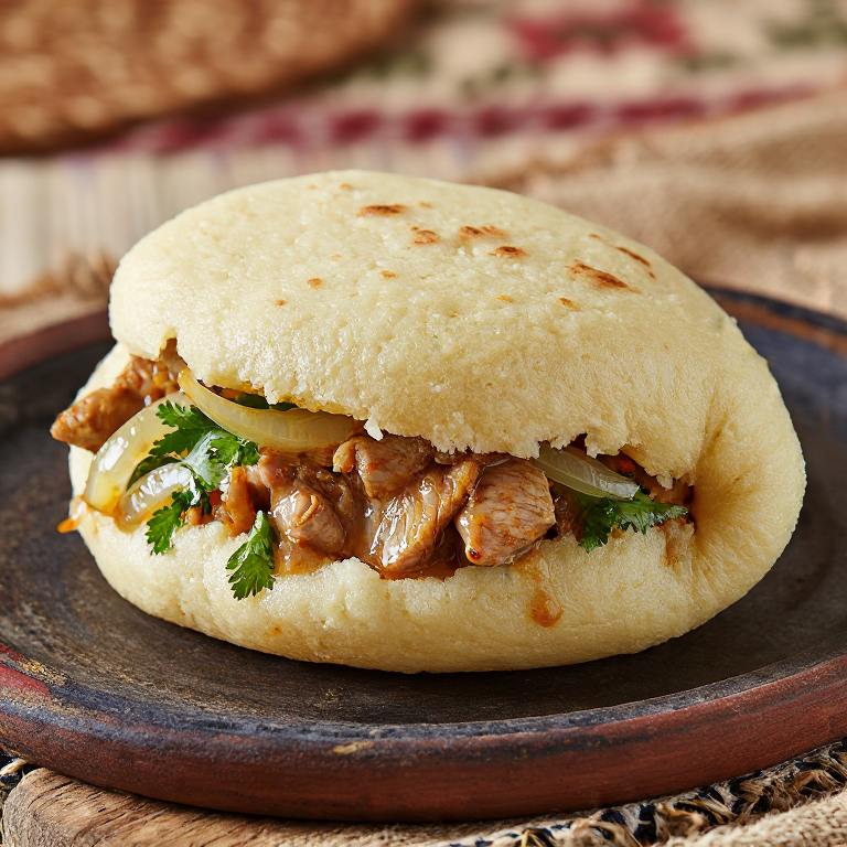 Arepa de Yassa (Pollo Yassa Senegales en Arepa)