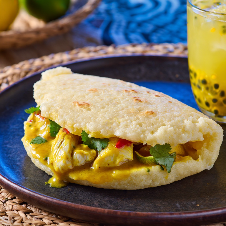 Arepa de Curry de Pescado a la Seychelloise