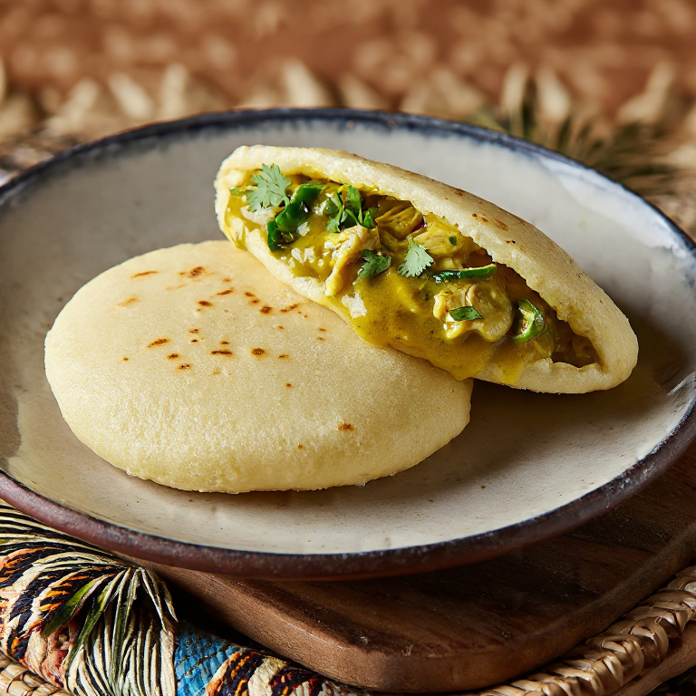 Arepa de Curry de Pescado a la Seychelles