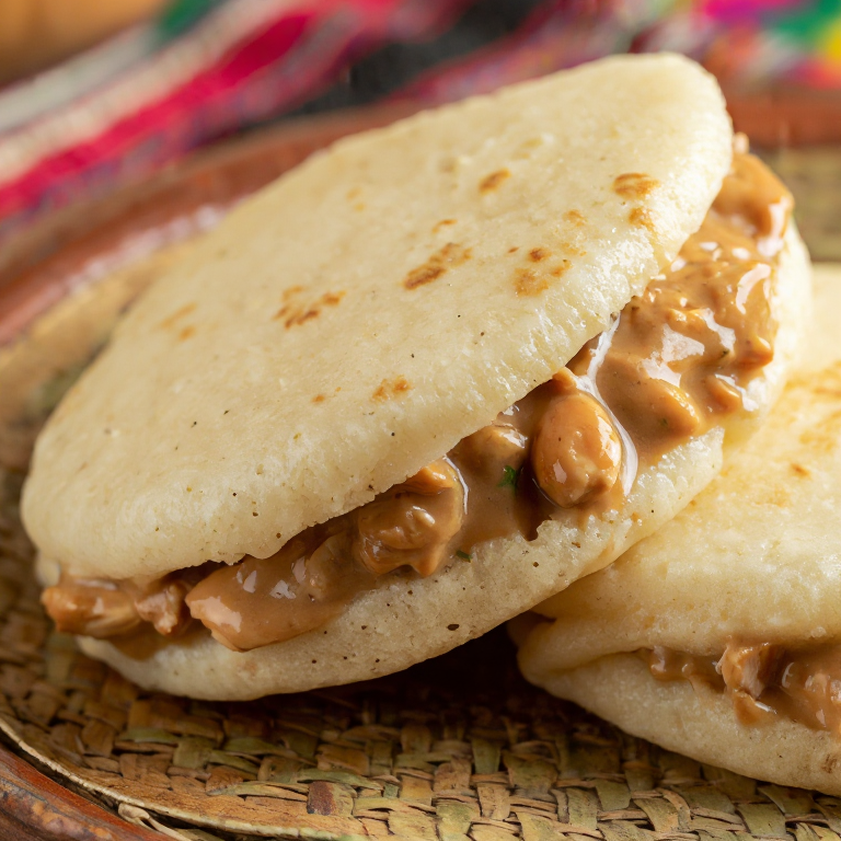 Arepa Rellena de Estofado de Maní (Maafe) - Inspirada en Sierra Leona