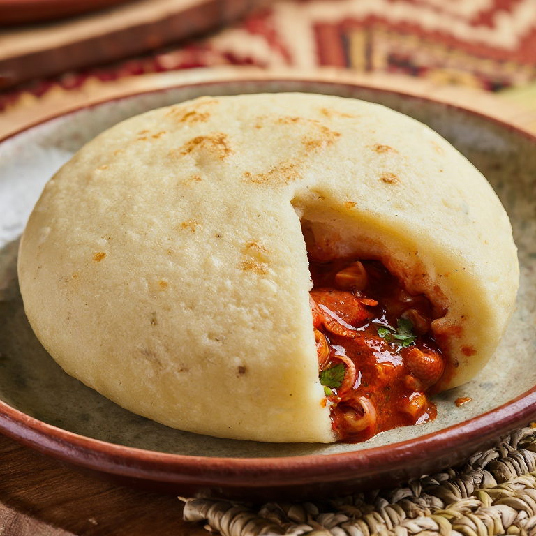 Arepa de Caracol Guisado al Estilo Sint Maarten