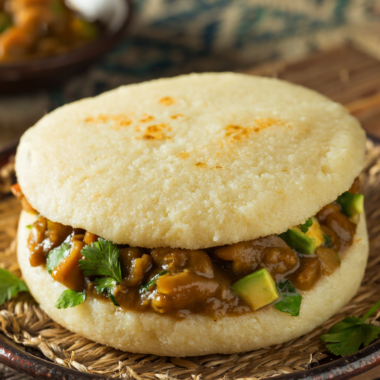 Arepa de Guiso de Caracol (Conch Stew Arepa) – Estilo St. Maarten