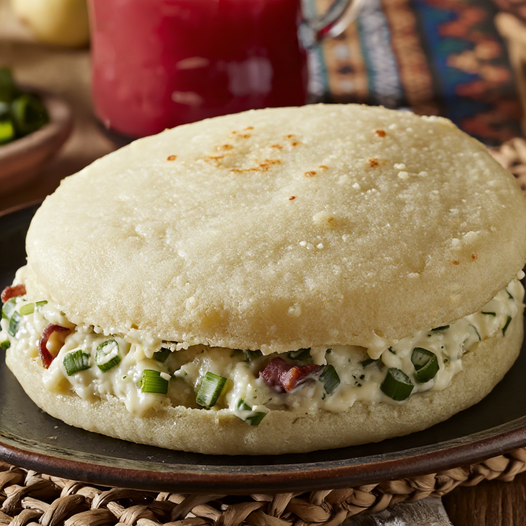 Arepa de Bryndza y Tocino (Fusión Eslovaca)