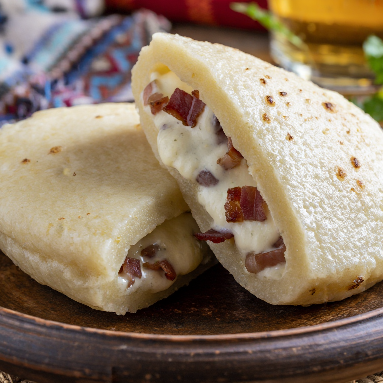 Arepa de Bryndzové Halušky (Fusión Eslovaca)