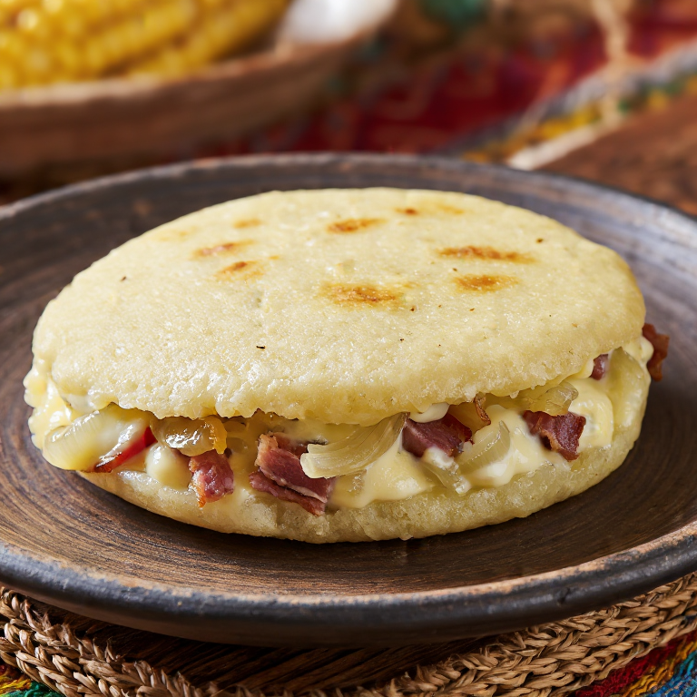 Arepa inspirada en Bryndzové Halušky