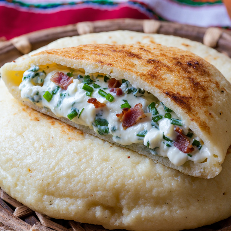 Arepa de Halušky: Fusión Eslovaca en Maíz