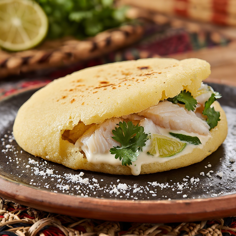 Arepa Rellena de Pescado al Coco (Estilo Islas Salomón)