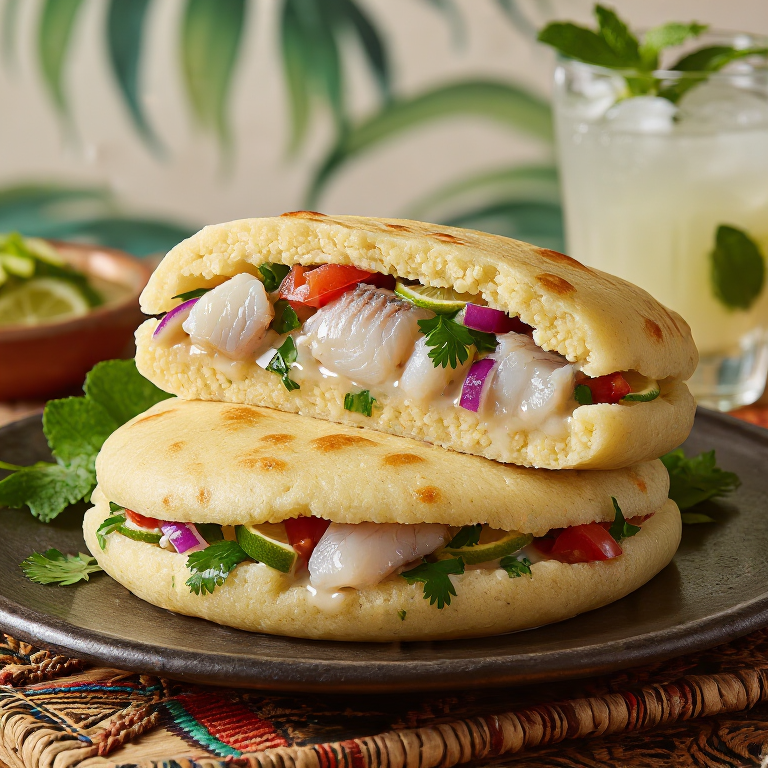 Arepa Kokoda: Fusión del Pacífico en una Arepa Rellena