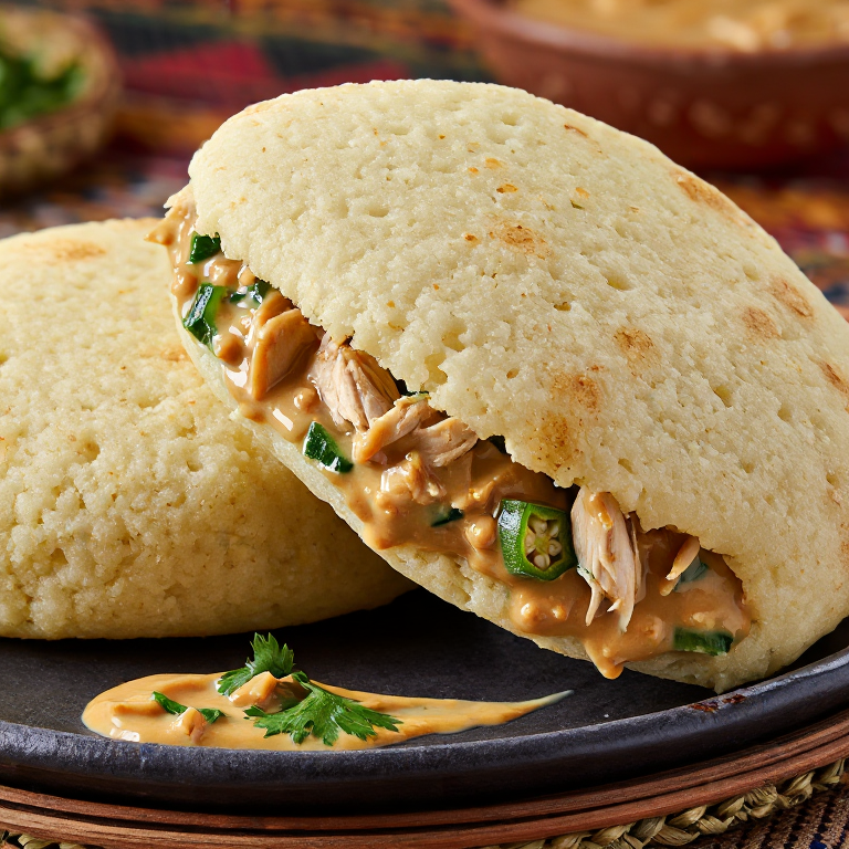 Arepa de Maní y Pollo al Estilo de Sudán del Sur