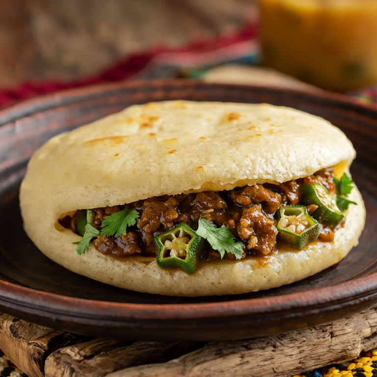 Arepa de Bamia: Un giro sudsudanés en tu mesa