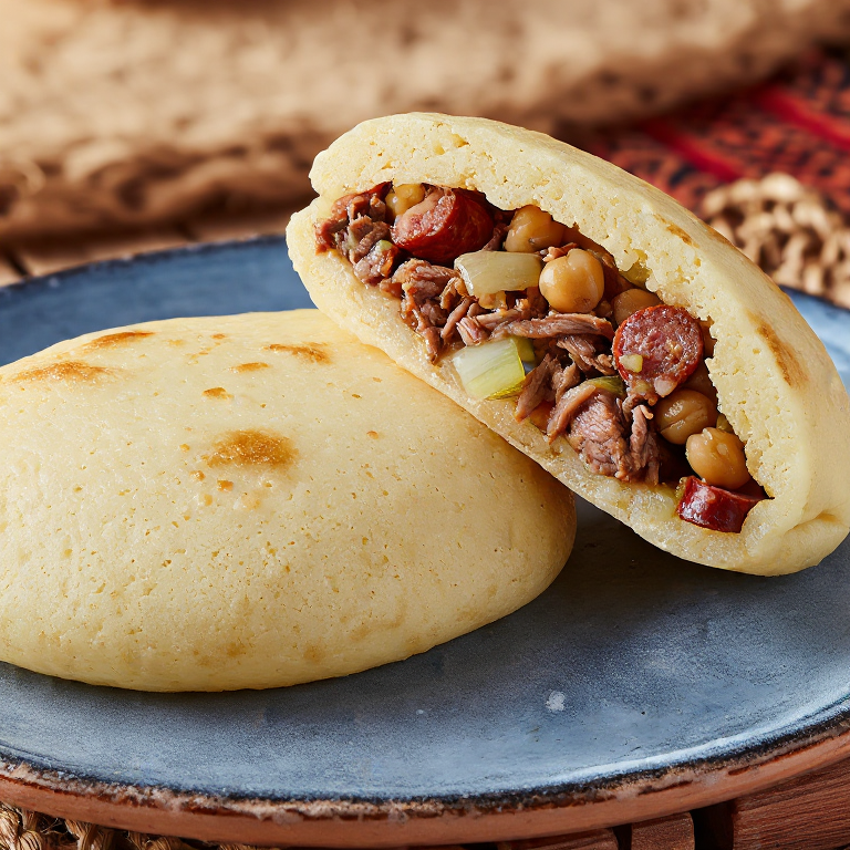 Arepa Rellena de Cocido Madrileño