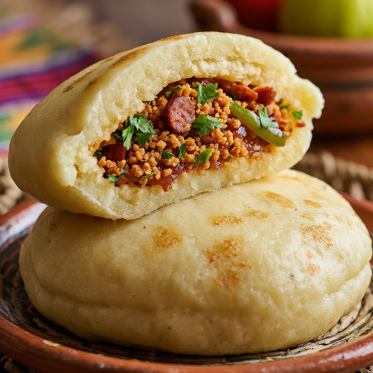 Arepa Rellena de Migas Estilo Bigastro