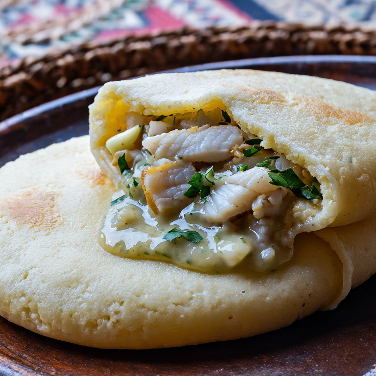 Arepa de Bacalao al Pil Pil