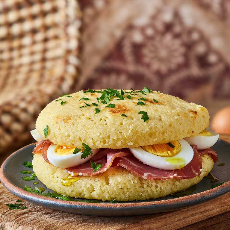 Arepa Andaluza de Salmorejo con Jamón Serrano