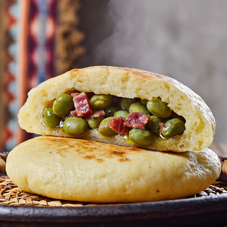 Arepa de Habas con Jamón (Inspirada en Cájar, Granada)