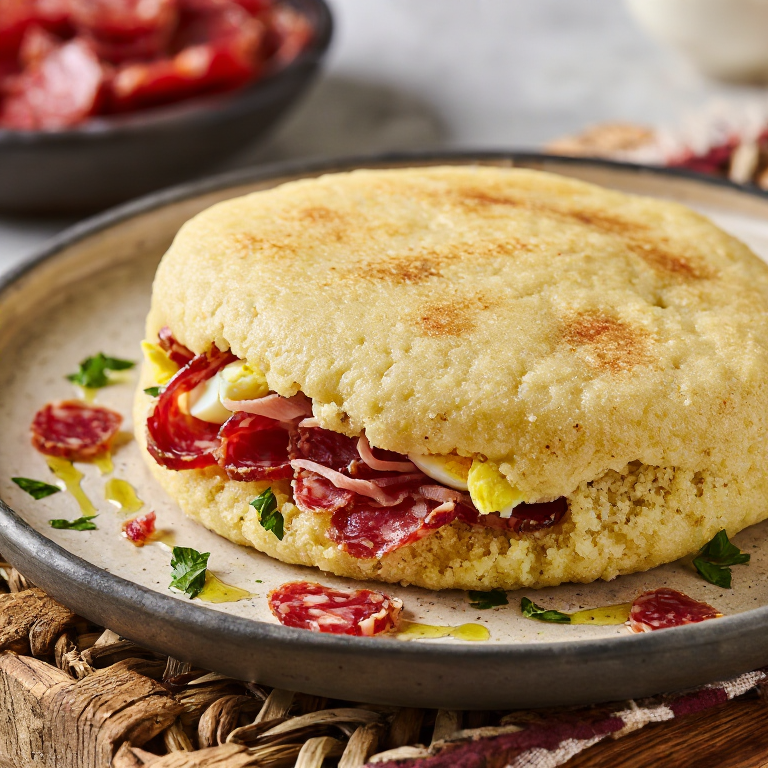 Arepa Salmorejo: La Campana Fusion
