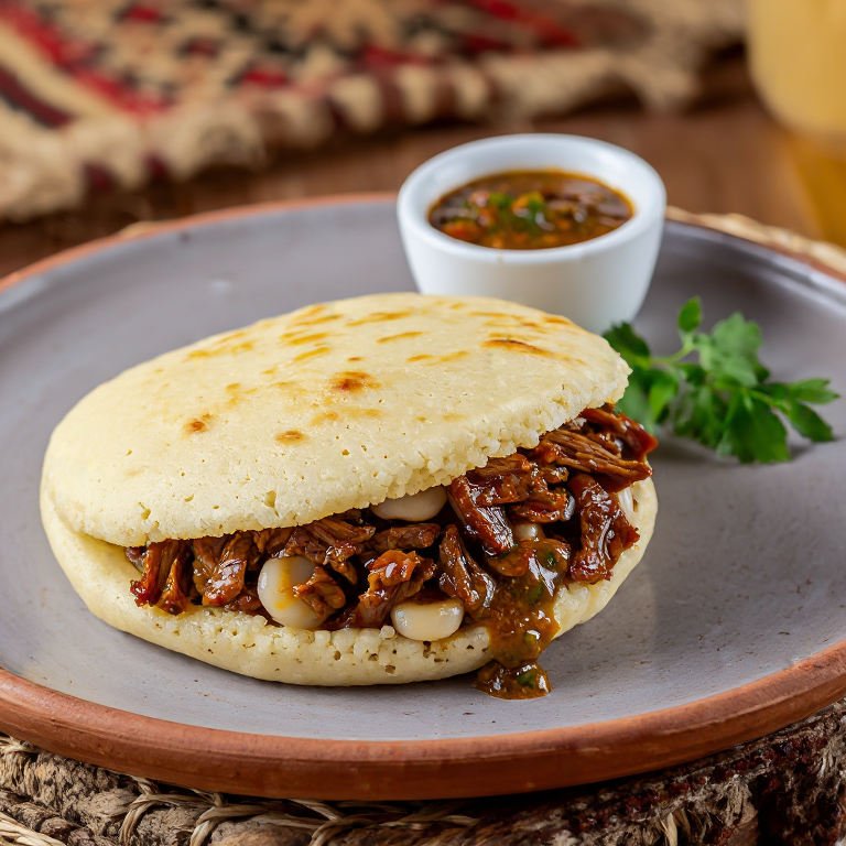 Arepa Roda de Bará (Butifarra amb mongetes)