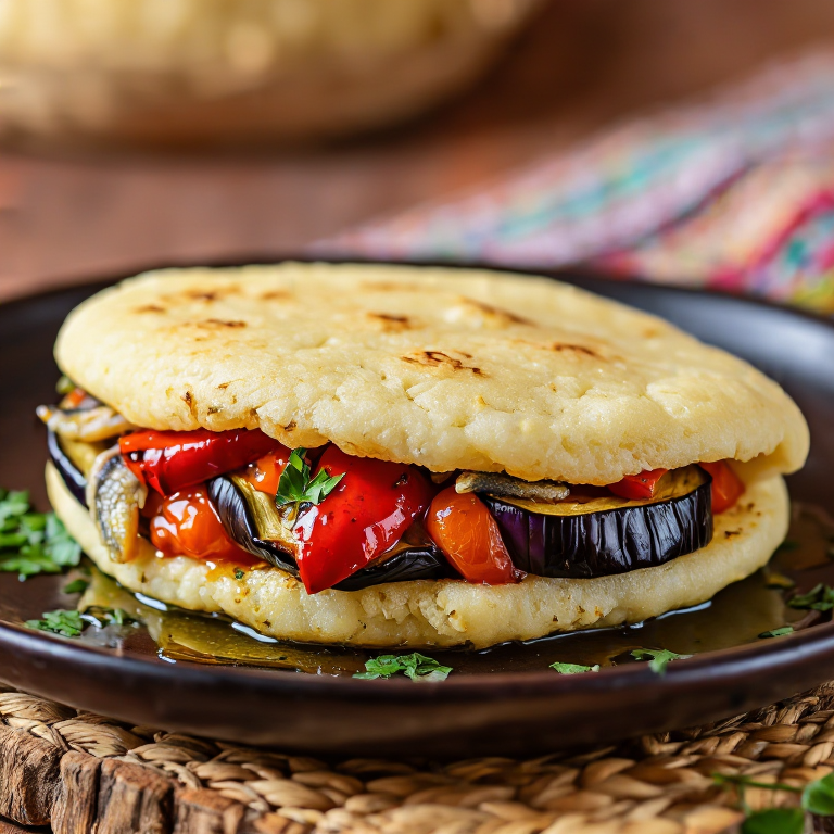 Arepa de Escalivada con Anchoas