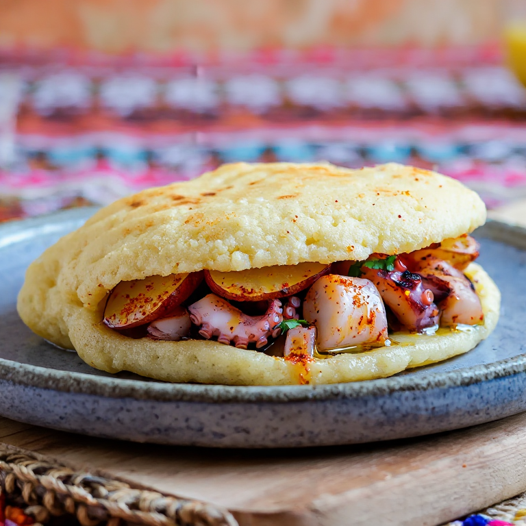 Arepa Rellena de Pulpo a la Gallega