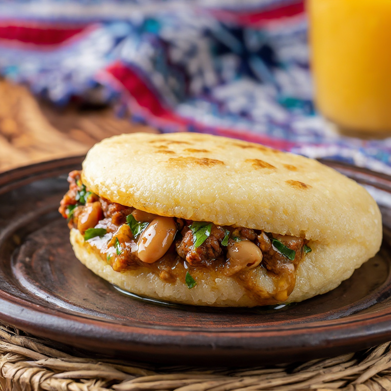 Arepa Rellena de Ropa Vieja Canaria