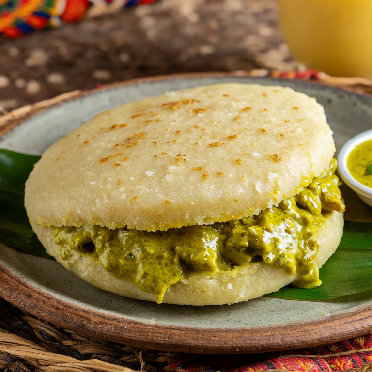 Arepa Ambalangoda: Arepa Rellena de Pescado al Curry Agrio (Ambul Thiyal)