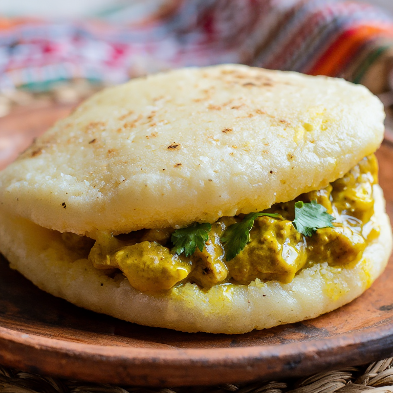 Arepa Rellena de Curry de Pollo de Colombo