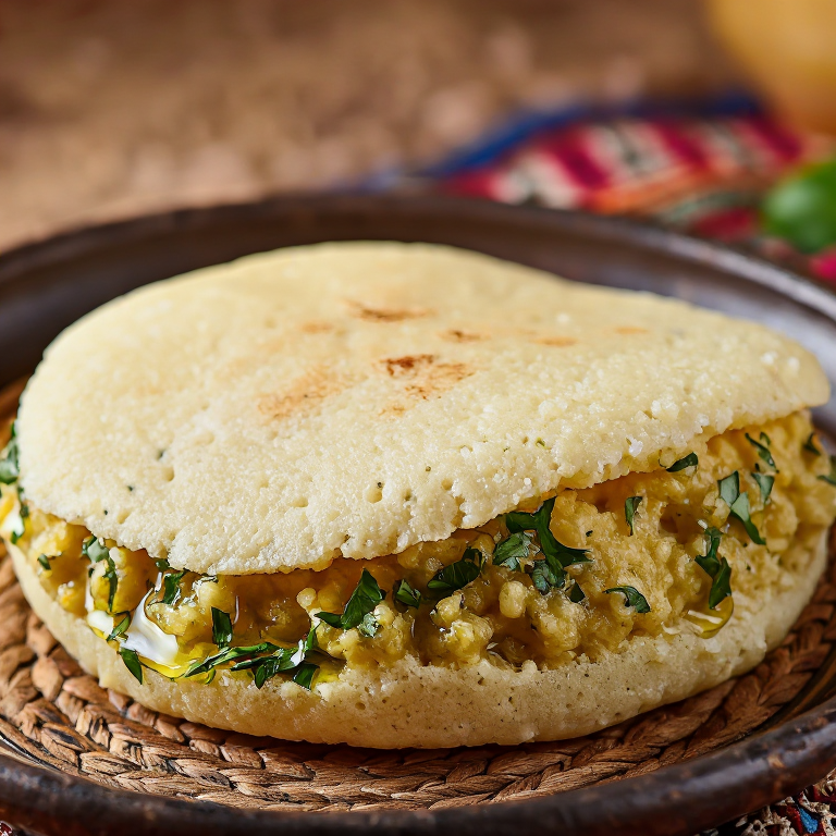 Arepa de Ful Medames (Frijoles Faba Estilo Sudán)