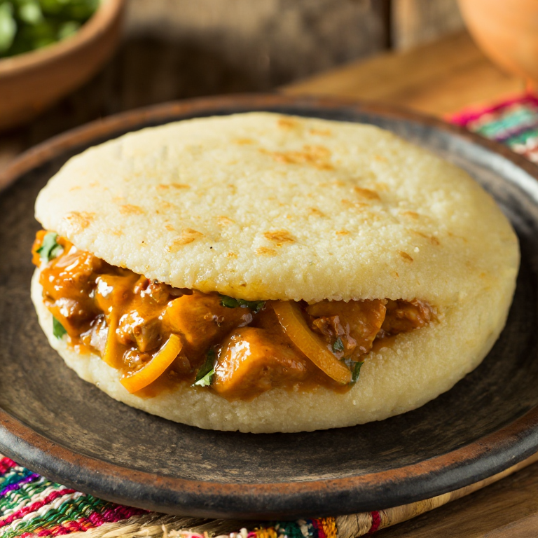 Pom Arepa: Arepa Rellena de Pollo al Estilo Surinamés