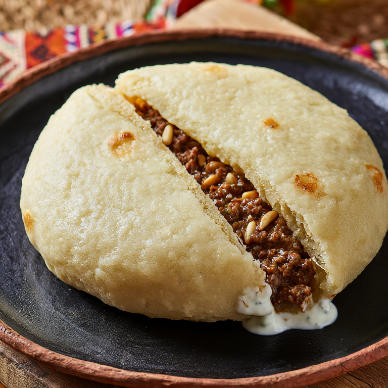Arepa de Kibbeh Sirio (Fusión Sirio-Venezolana)