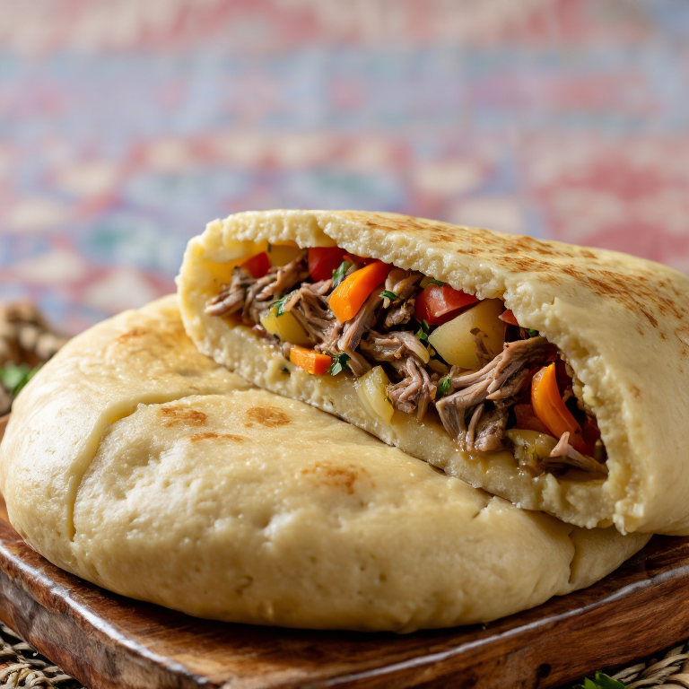 Arepa Tajik de Shurbo: Rellena de Cordero y Verduras