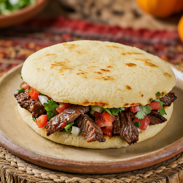 Arepa de Nyama Choma con Kachumbari