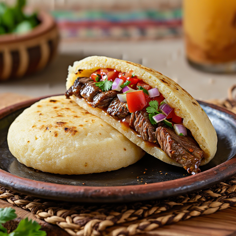 Arepa de Nyama Choma con Kachumbari (Estilo Tanzania)